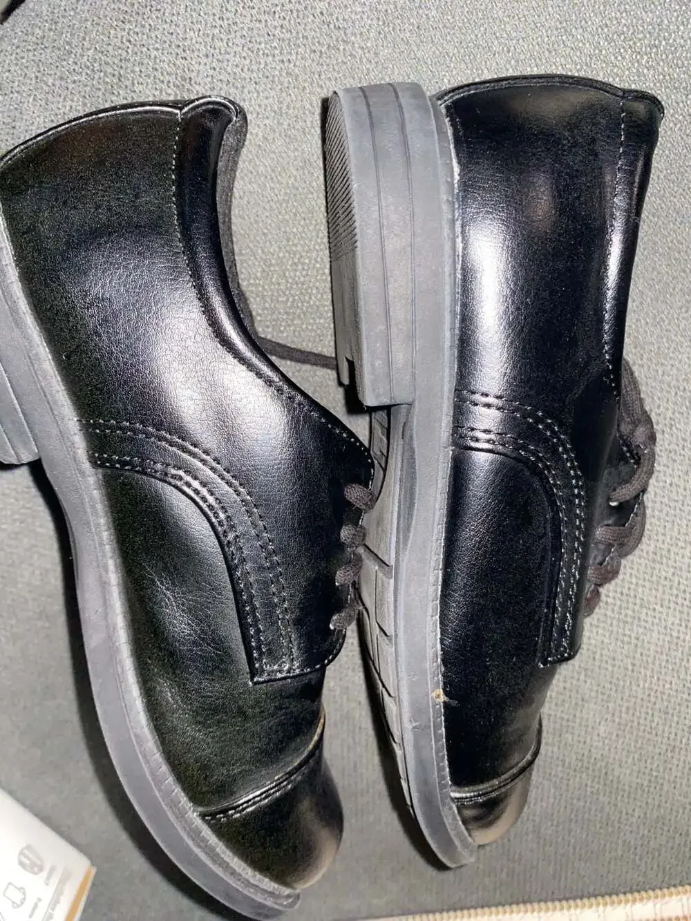 Smartfit Boys Black Cap Toe Lace-Up Dress Shoes Size 12.5